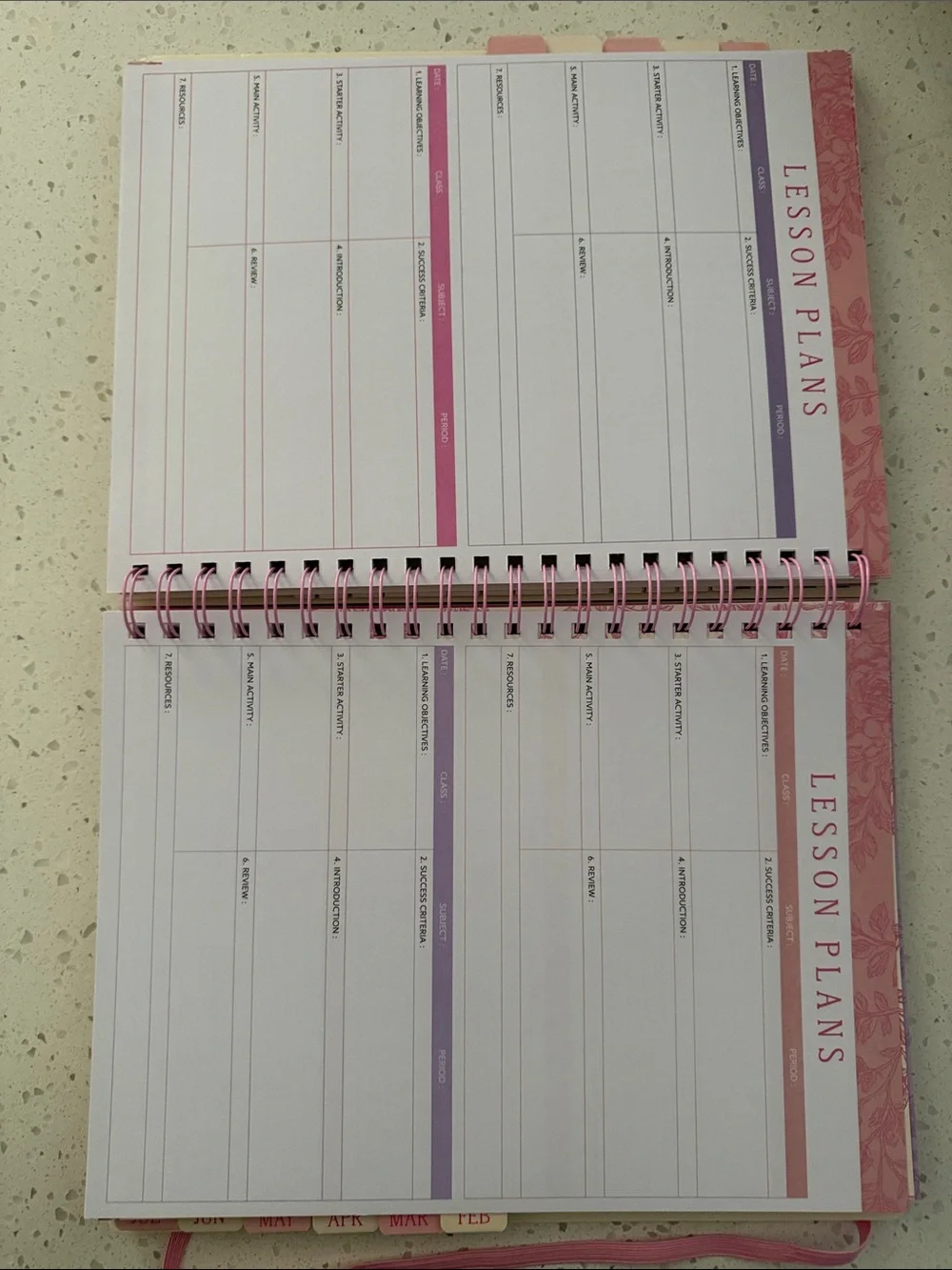 Penbrook Floral Teacher Planner - Pink Floral